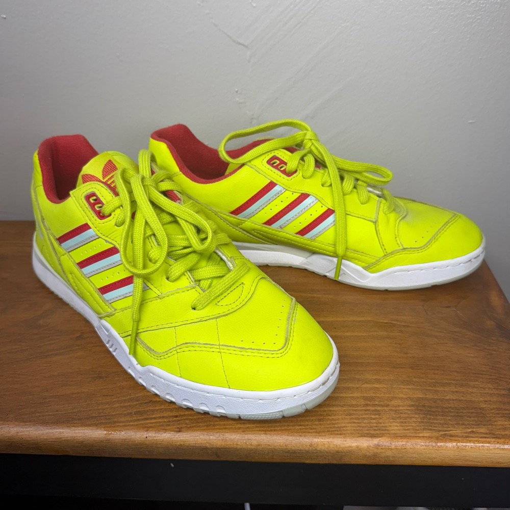 Adidas Originals AR Trainer Solar Yellow Red Leather Sneakers DB2736 Mens 7.5